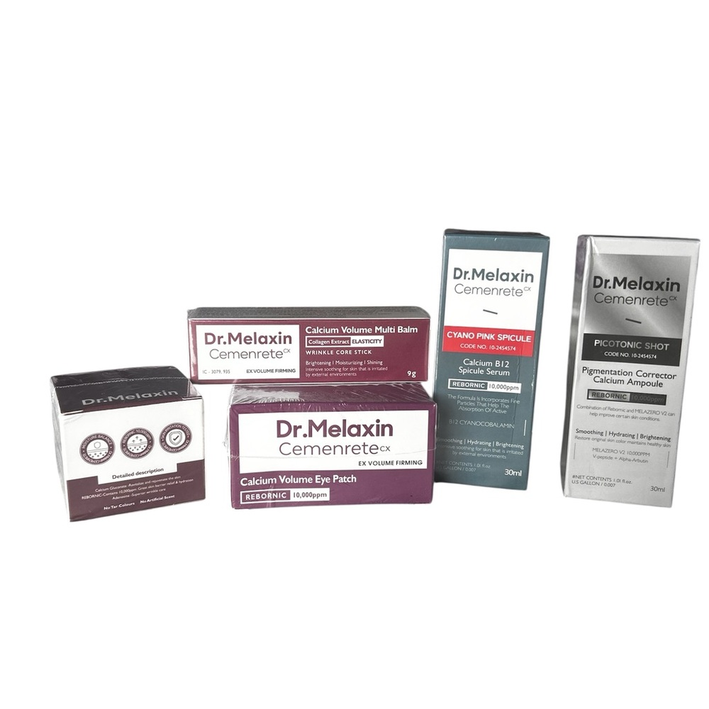 NWT Dr. Melaxin Cemenrete CX 5pc Calcium Volume Korean Skincare Set BNIB